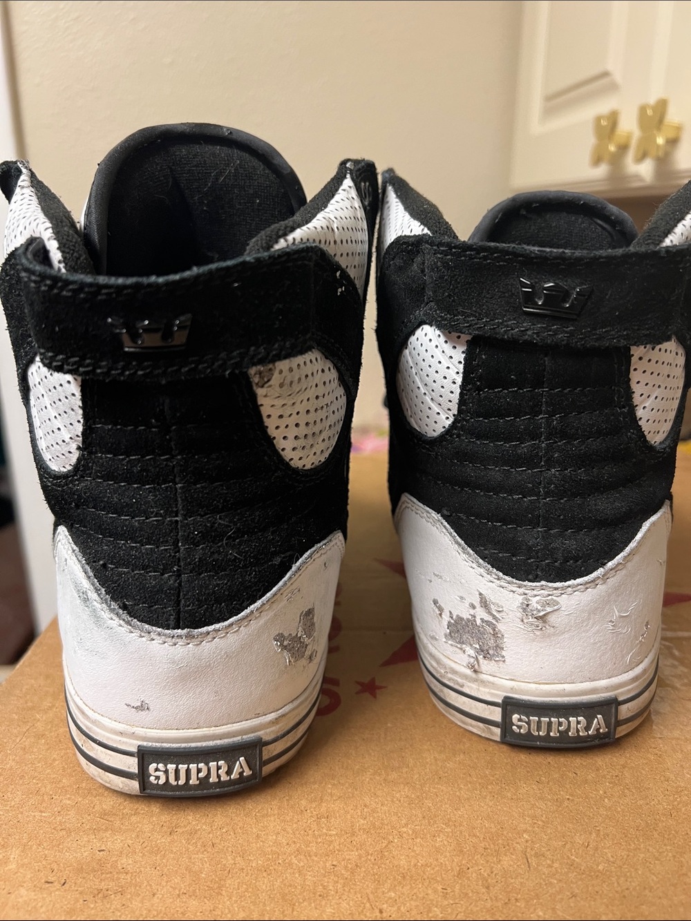 SUPRA Footwear Muska 001 White & Black High-Top Sneakers - Picture 2 of 6